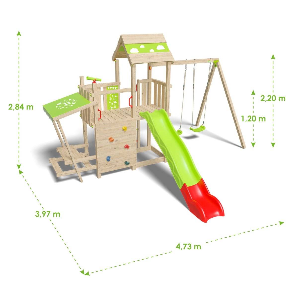 Aire de jeux bois 2,20 m ZESTY XPRESSION - 12 enfants - Image 6