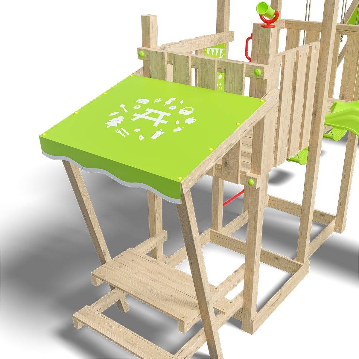Aire de jeux bois 2,20 m ZESTY XPRESSION - 12 enfants - Image 9