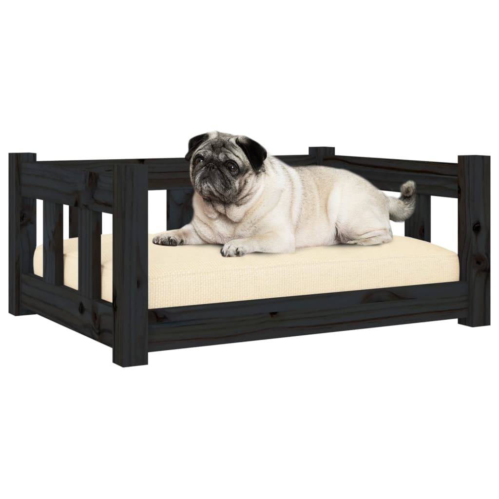 Vidaxl - Lit pour chien Noir 65,5x50,5x28 cm Bois de pin solide vidaXL 820191 - Imagen 4
