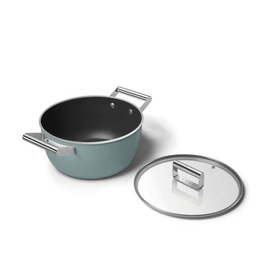 Faitout vert émeraude mat 24cm + couvercle CSF2412EGM Smeg - Image 8