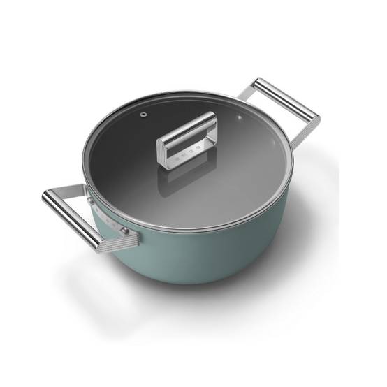 Faitout vert émeraude mat 24cm + couvercle CSF2412EGM Smeg - Image 2