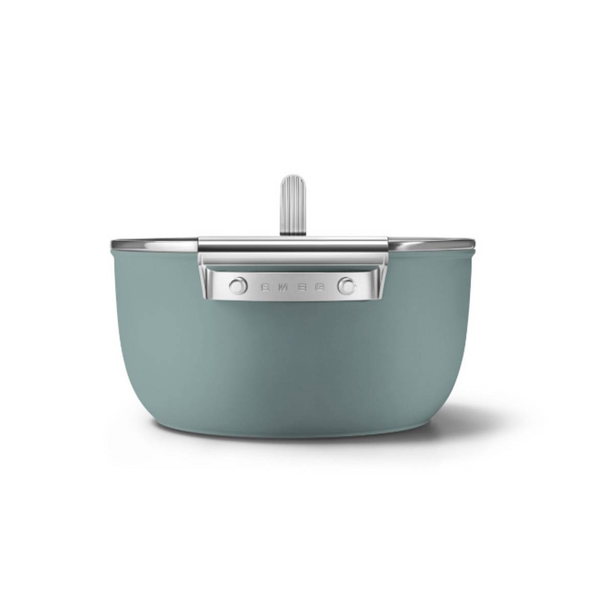 Faitout vert émeraude mat 24cm + couvercle CSF2412EGM Smeg - Image 3