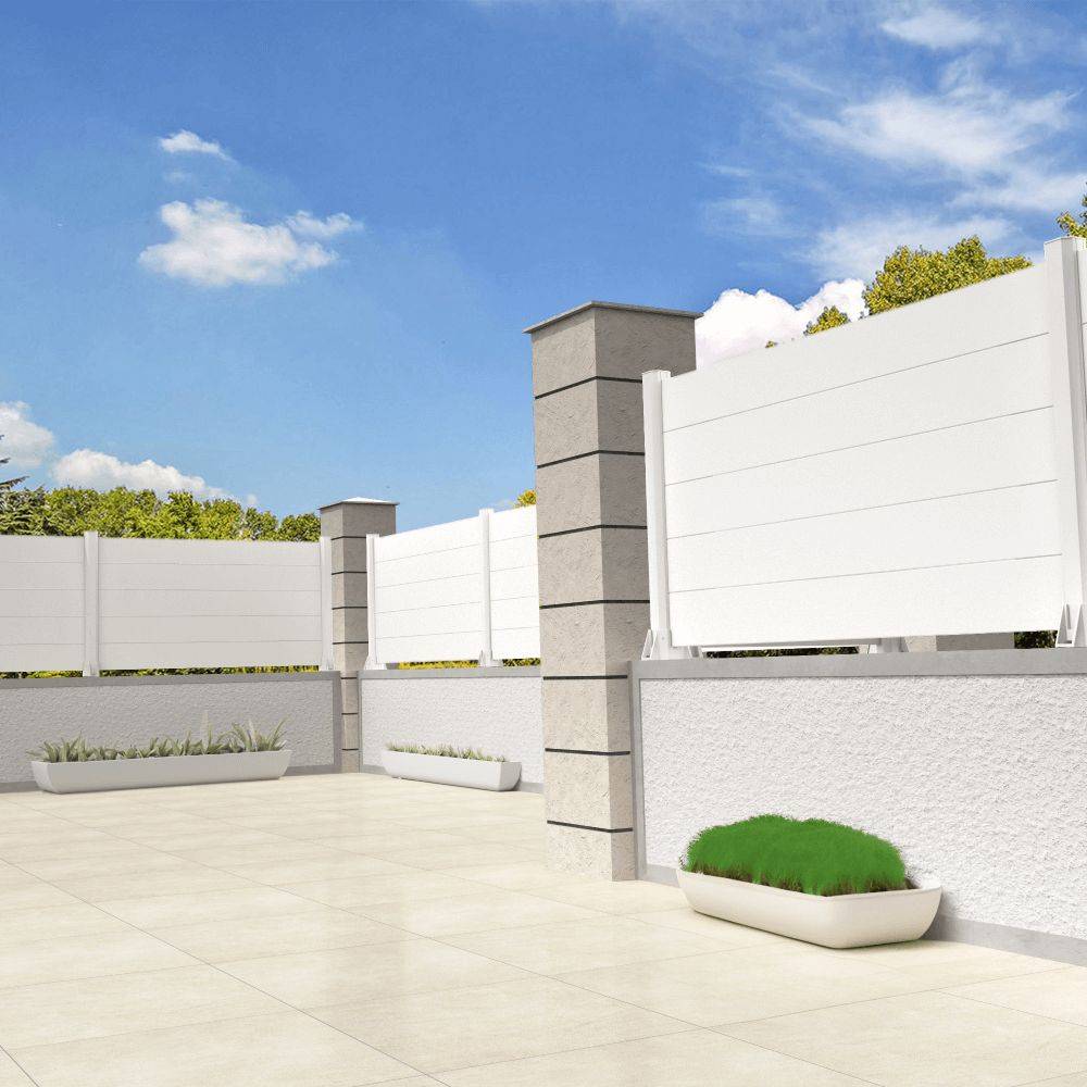 Intersun - Clôture ranch panneau plein 6 lames L 1911 x H 965 mm (Blanc) - INTERSUN - Imagen 2