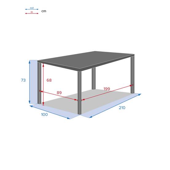 Hesperide - Table de jardin rectangulaire "Piazza" graphite 8 places en aluminium traité époxy Hespéride - Image 7