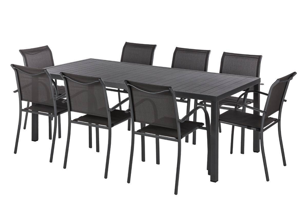 Hesperide - Table de jardin rectangulaire "Piazza" graphite 8 places en aluminium traité époxy Hespéride - Image 5