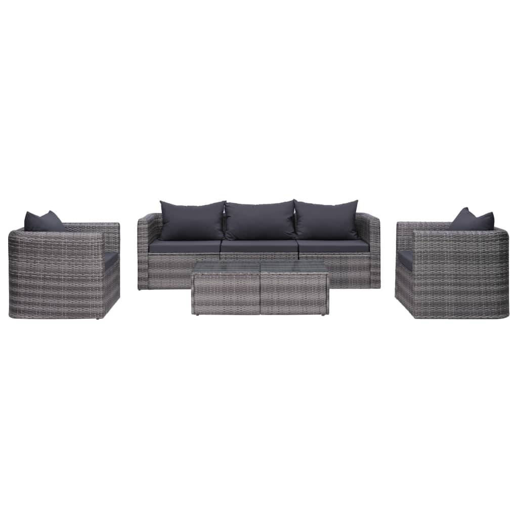 Vidaxl - Salon de jardin 6 pcs et coussins et oreillers Résine tressée vidaXL 44159 - Imagen 1