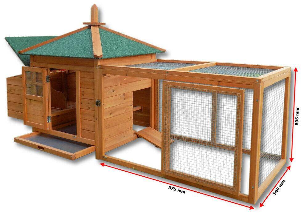 Helloshop26 - Cabane clapier à lapins rongeurs poulailler lapinière ou autres petits animaux 165 cm en bois brun - Imagen 2