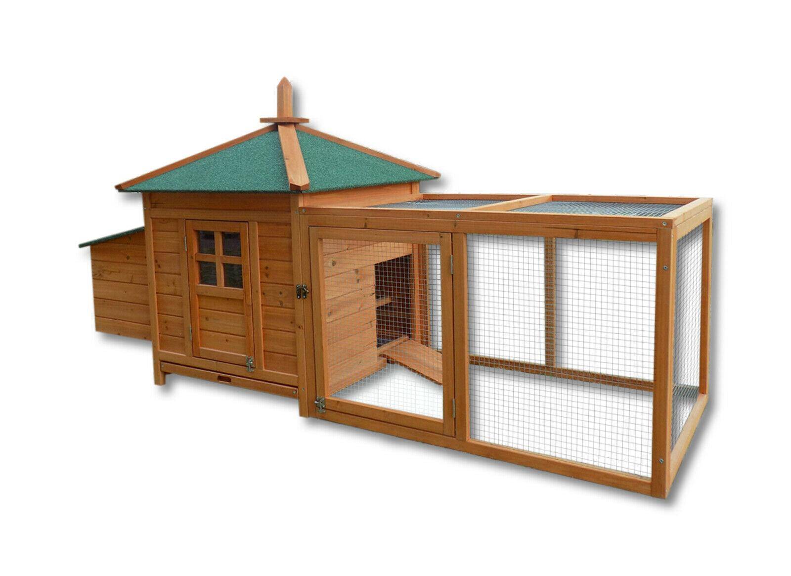 Helloshop26 - Cabane clapier à lapins rongeurs poulailler lapinière ou autres petits animaux 165 cm en bois brun - Imagen 1