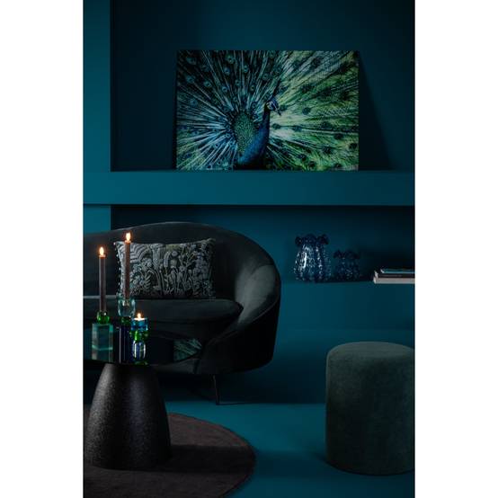 J-Line - Tableau Déco en Verre "Paon" 80x120cm Bleu - Image 4