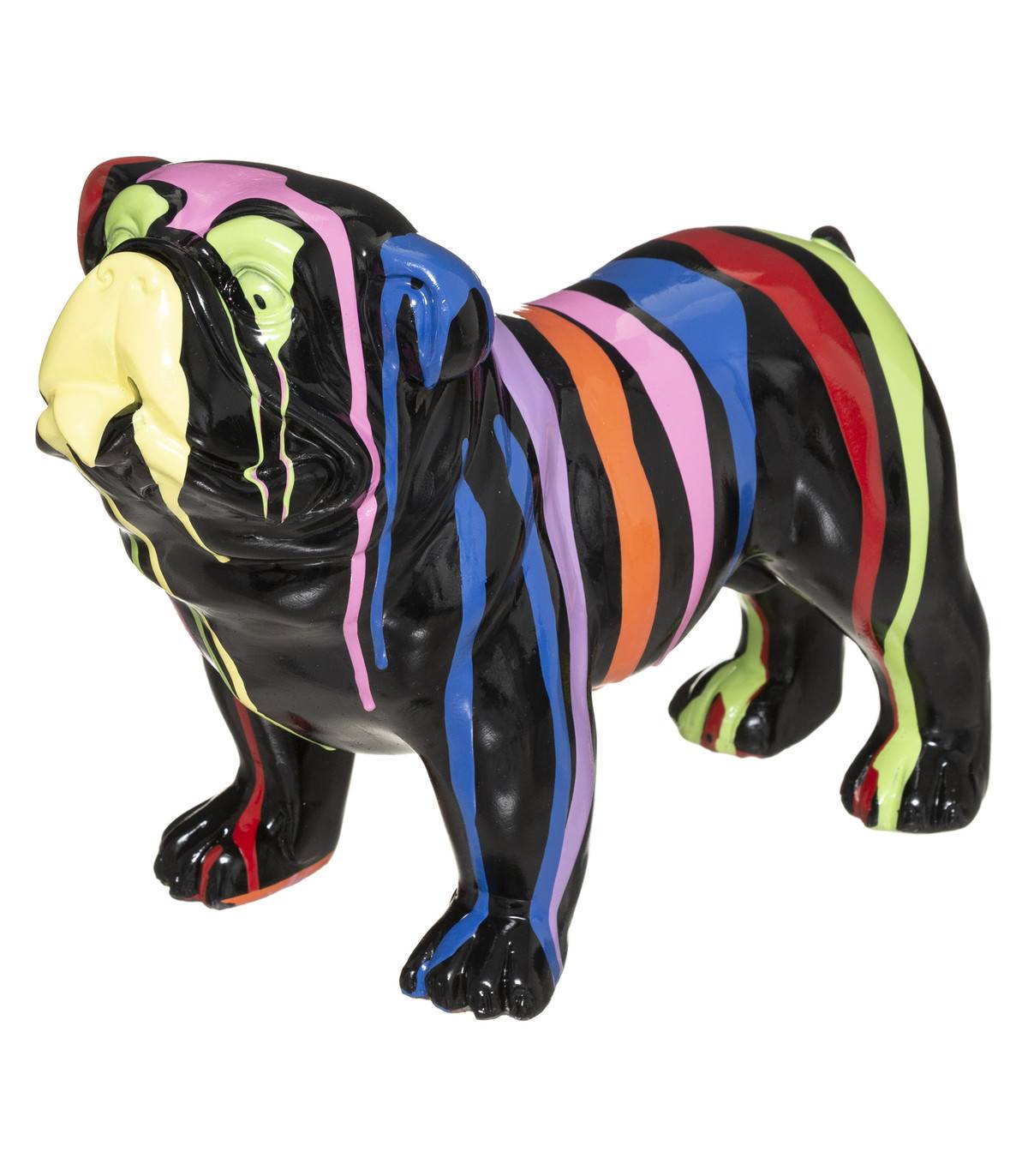 Atmosphera - Chien décoratif en résine Noire et peint Trash L 25 cm - Imagen 1