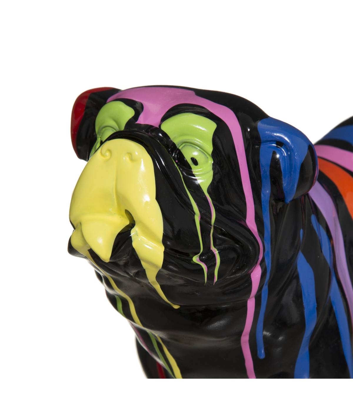 Atmosphera - Chien décoratif en résine Noire et peint Trash L 25 cm - Imagen 2