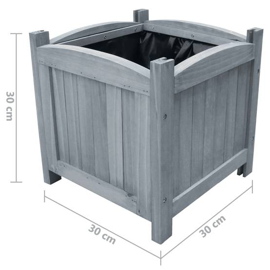 2 pcs Jardinière | Lits surélevés de Jardin 30x30x30 cm Bois de sapin massif - Image 4
