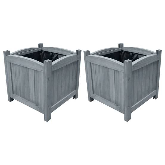 2 pcs Jardinière | Lits surélevés de Jardin 30x30x30 cm Bois de sapin massif - Image 2
