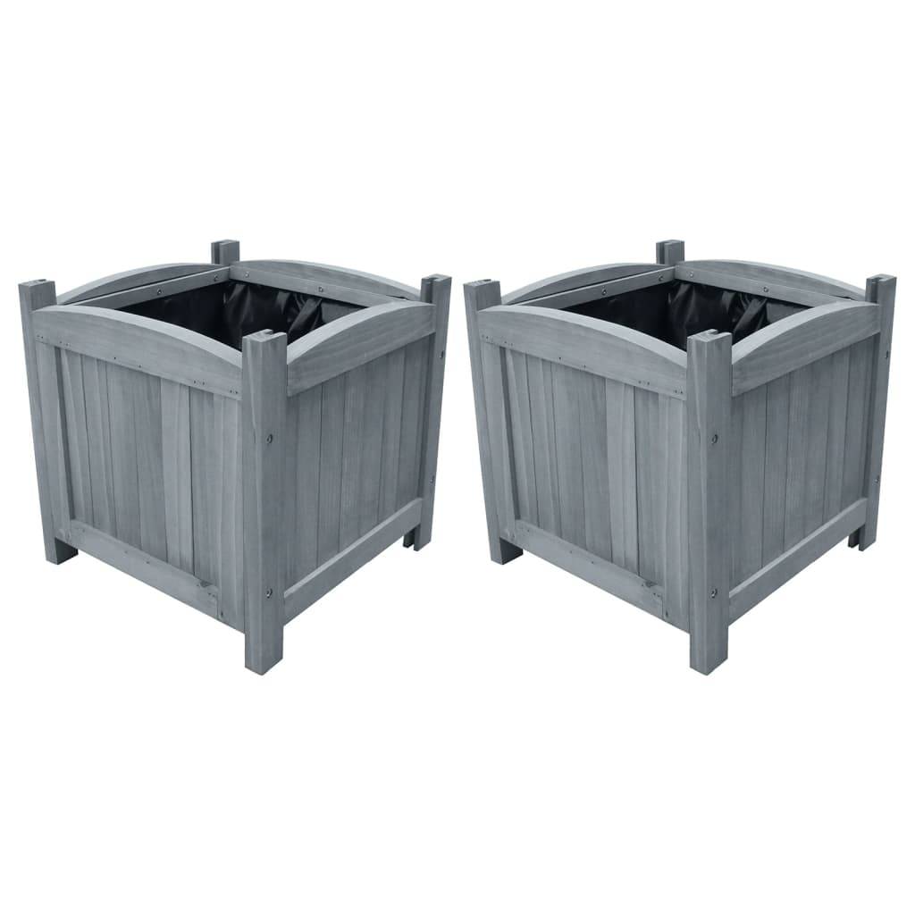 2 pcs Jardinière | Lits surélevés de Jardin 30x30x30 cm Bois de sapin massif - Image 2