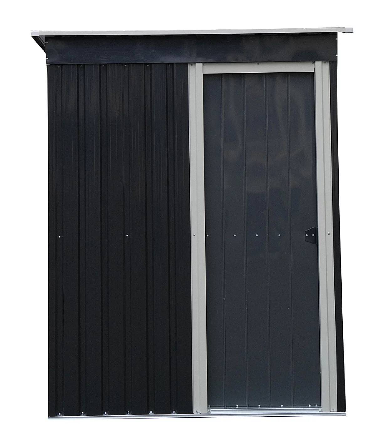 Habrita - Abri de jardin métal monopente anthracite 1,96 m² - porte simple renforcée