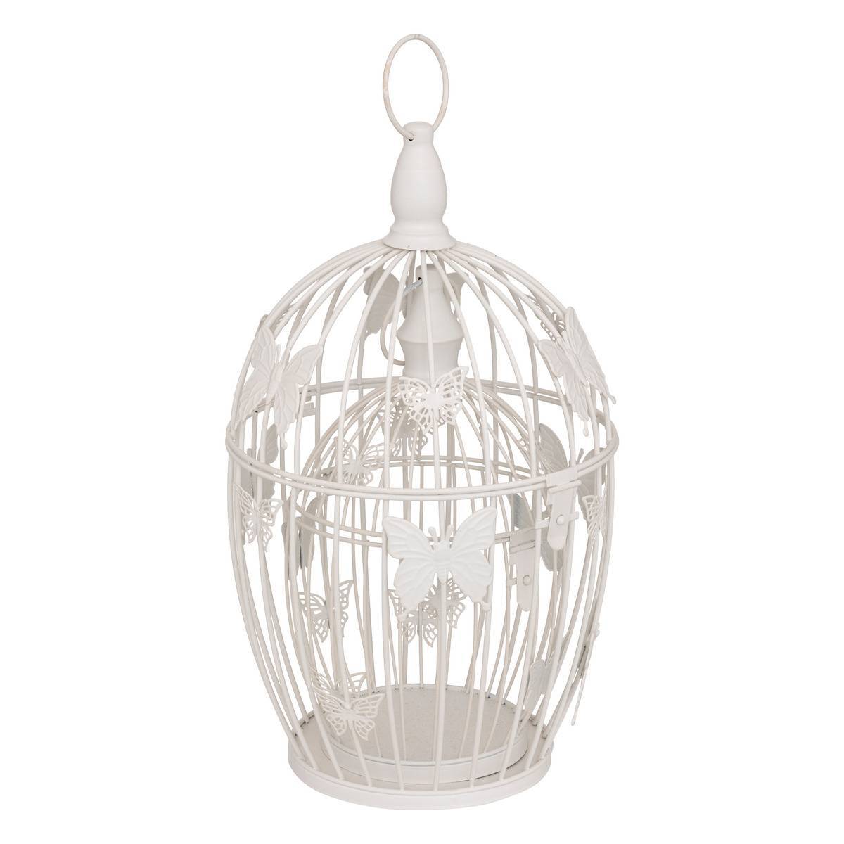 Atmosphera - Set de 2 cages "Yanna" en métal blanc D17/23,5cm - Atmosphera Créateur d'intérieur - Image 5