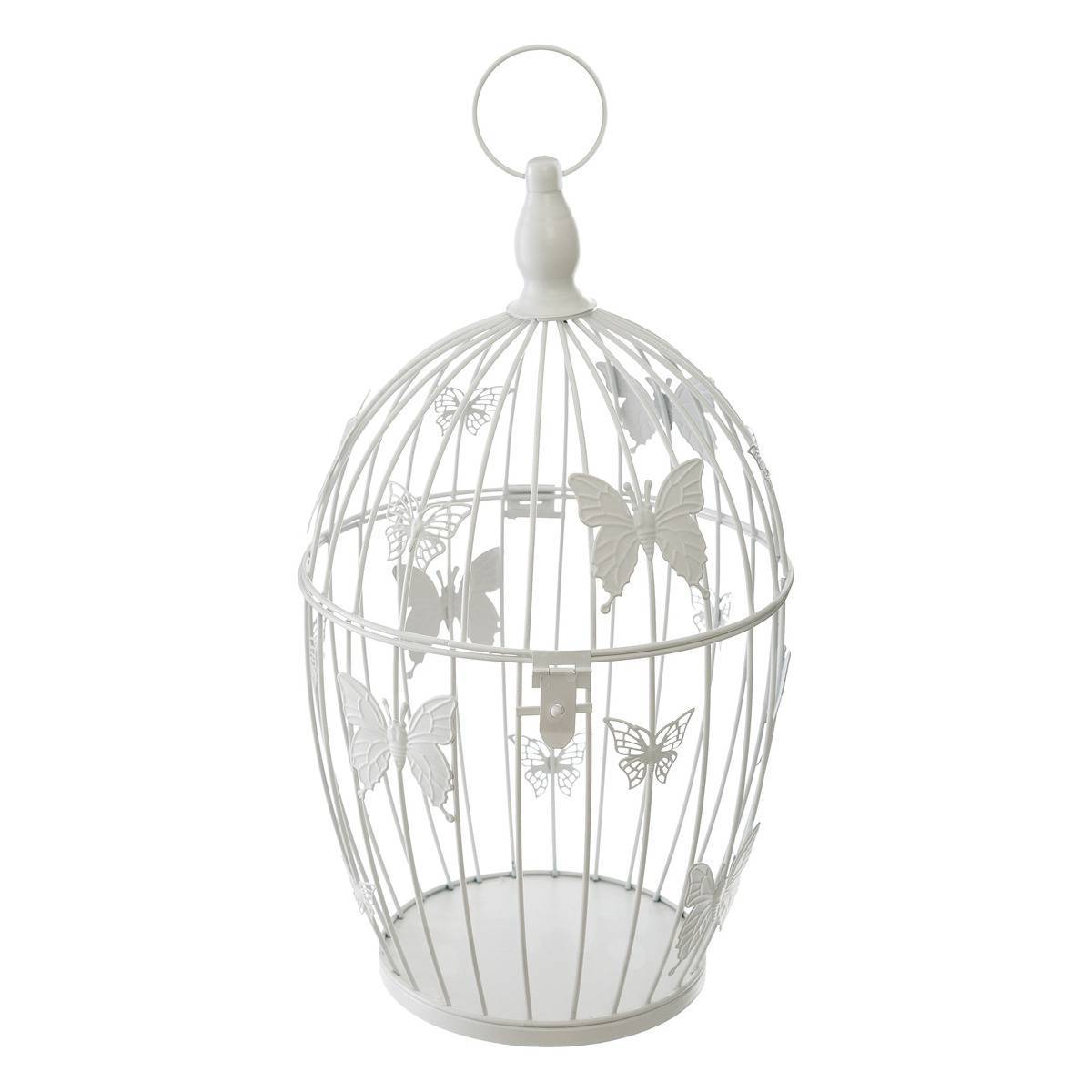 Atmosphera - Set de 2 cages "Yanna" en métal blanc D17/23,5cm - Atmosphera Créateur d'intérieur - Image 3
