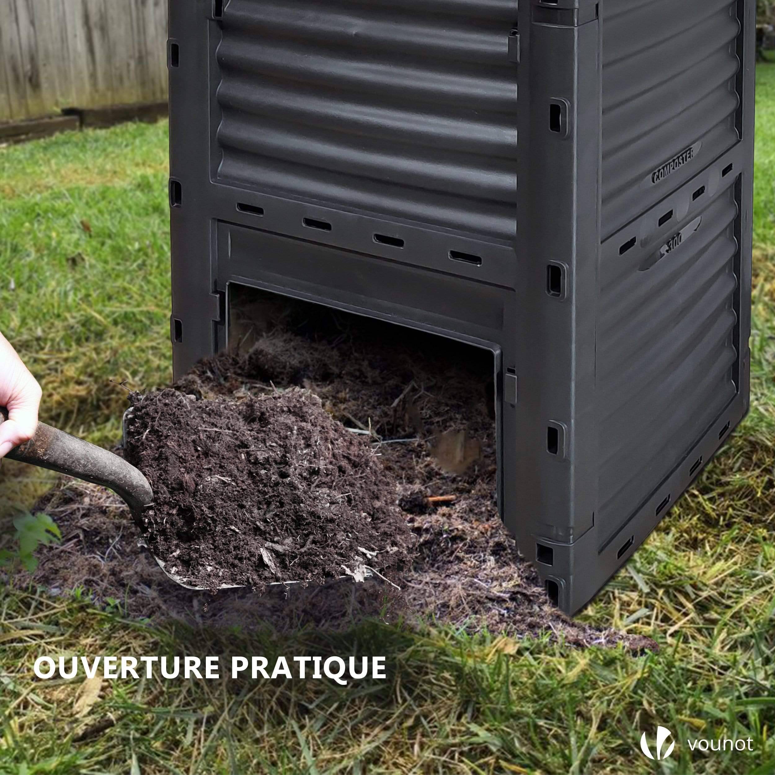 Vounot - Composteur de jardin 300L Qualité Supérieure pour Jardin Déchets - Image 3