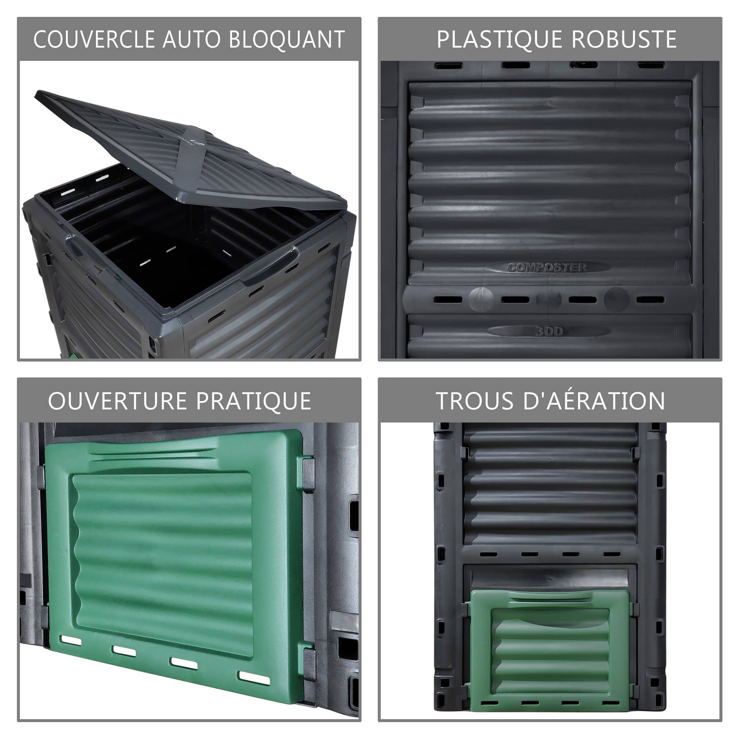 Vounot - Composteur de jardin 300L Qualité Supérieure pour Jardin Déchets - Image 5