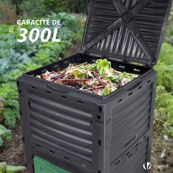 Vounot - Composteur de jardin 300L Qualité Supérieure pour Jardin Déchets - Image 2