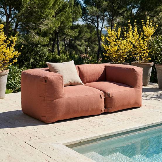 Oviala - Salon de jardin modulable avec 2 fauteuils d'angle terracotta Mixi - Oviala - Image 1