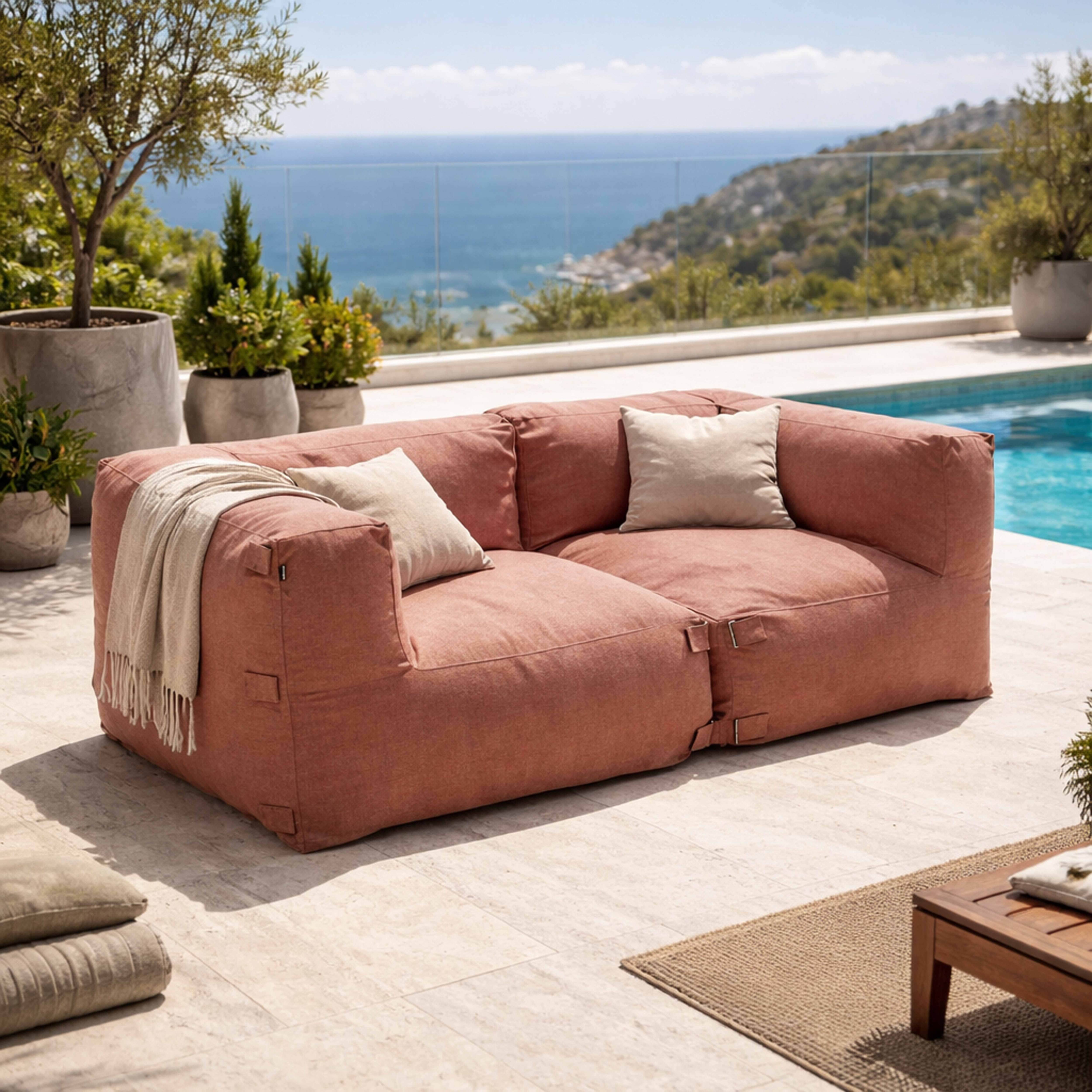 Oviala - Salon de jardin modulable avec 2 fauteuils d'angle terracotta Mixi - Oviala - Image 6
