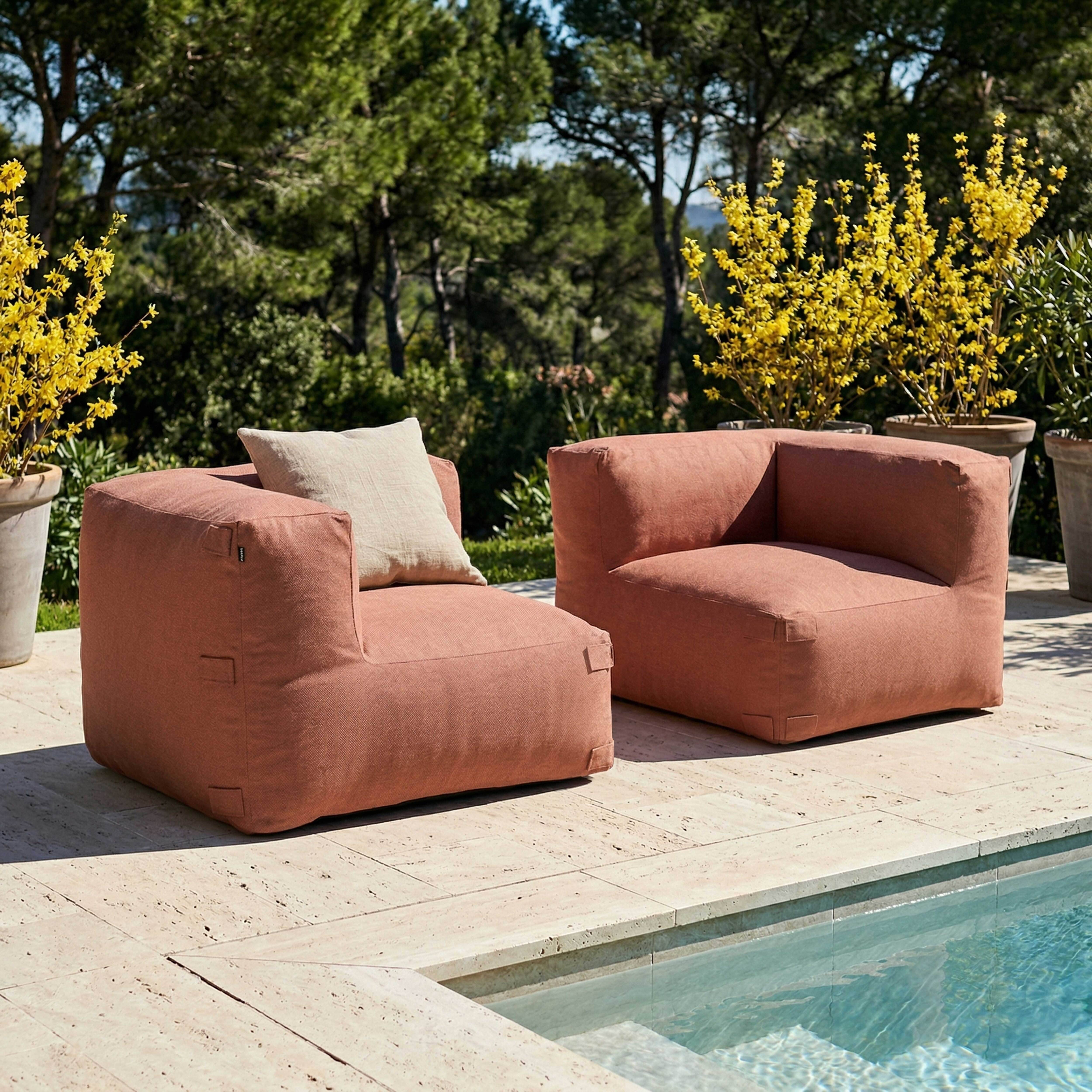 Oviala - Salon de jardin modulable avec 2 fauteuils d'angle terracotta Mixi - Oviala - Image 5