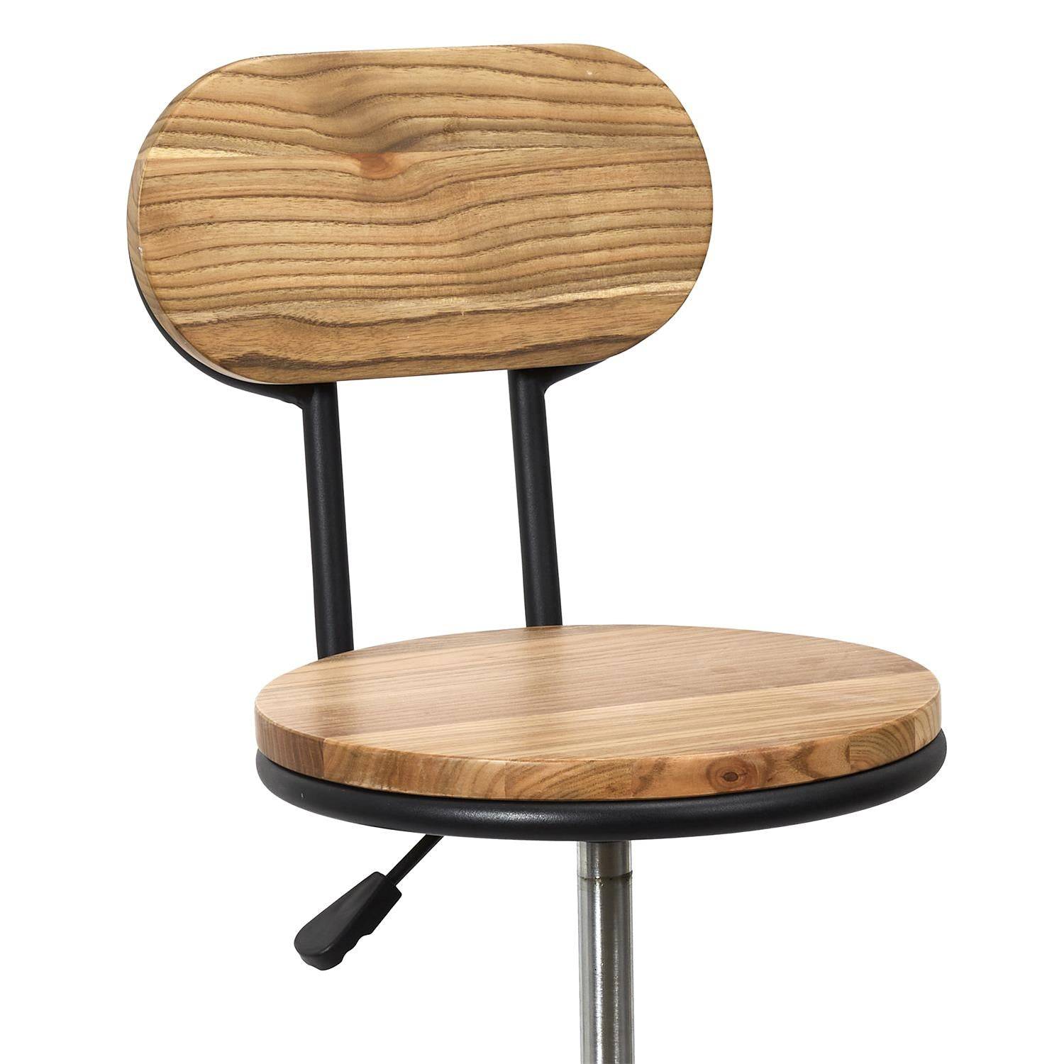 Importdistrib - Tabouret Chaise de bar hauteur régalble en bois et métal IMPORTDISTRIB - Imagen 4