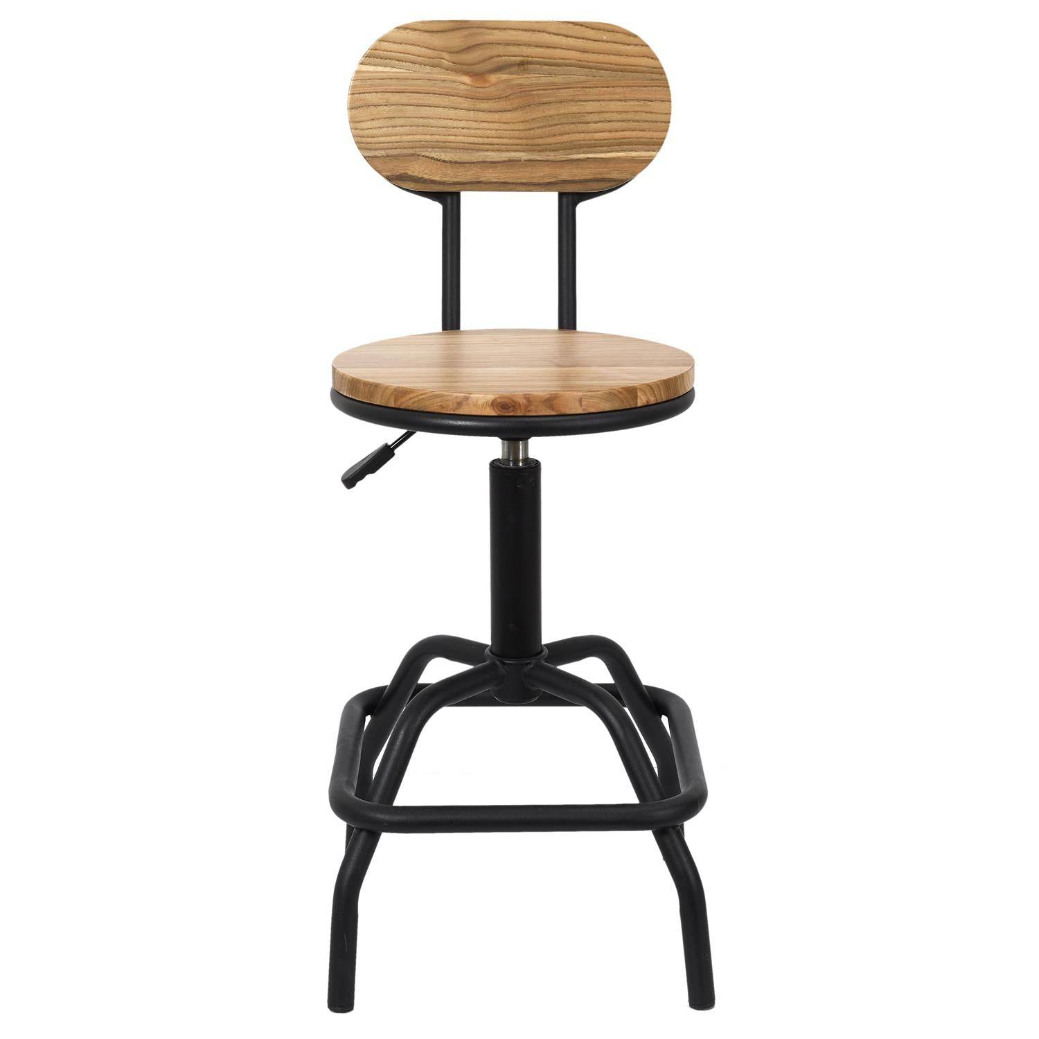 Importdistrib - Tabouret Chaise de bar hauteur régalble en bois et métal IMPORTDISTRIB - Imagen 1