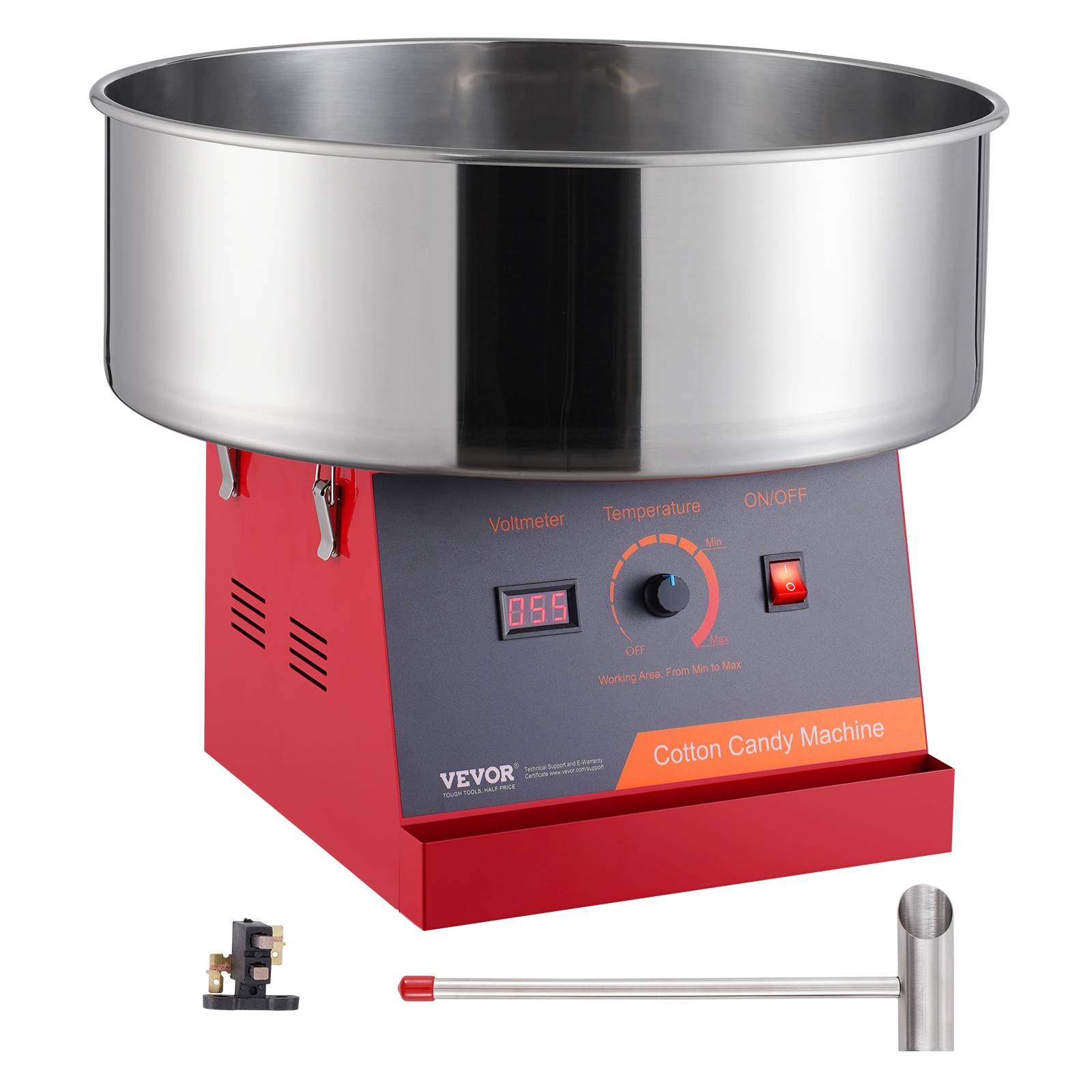 VEVOR Machine barbe à papa électrique, 1000 W, bol inox. Pour maison, fête, anniversaire. - Image 1
