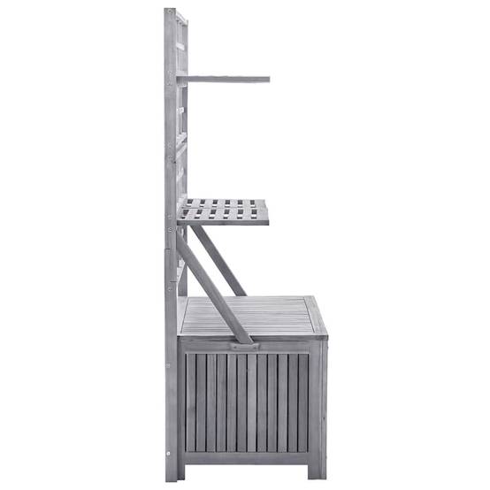 Boîte de rangement avec treillis bois d'acacia gris 99 x 55 x 160 cm - PANGIVO - Image 4