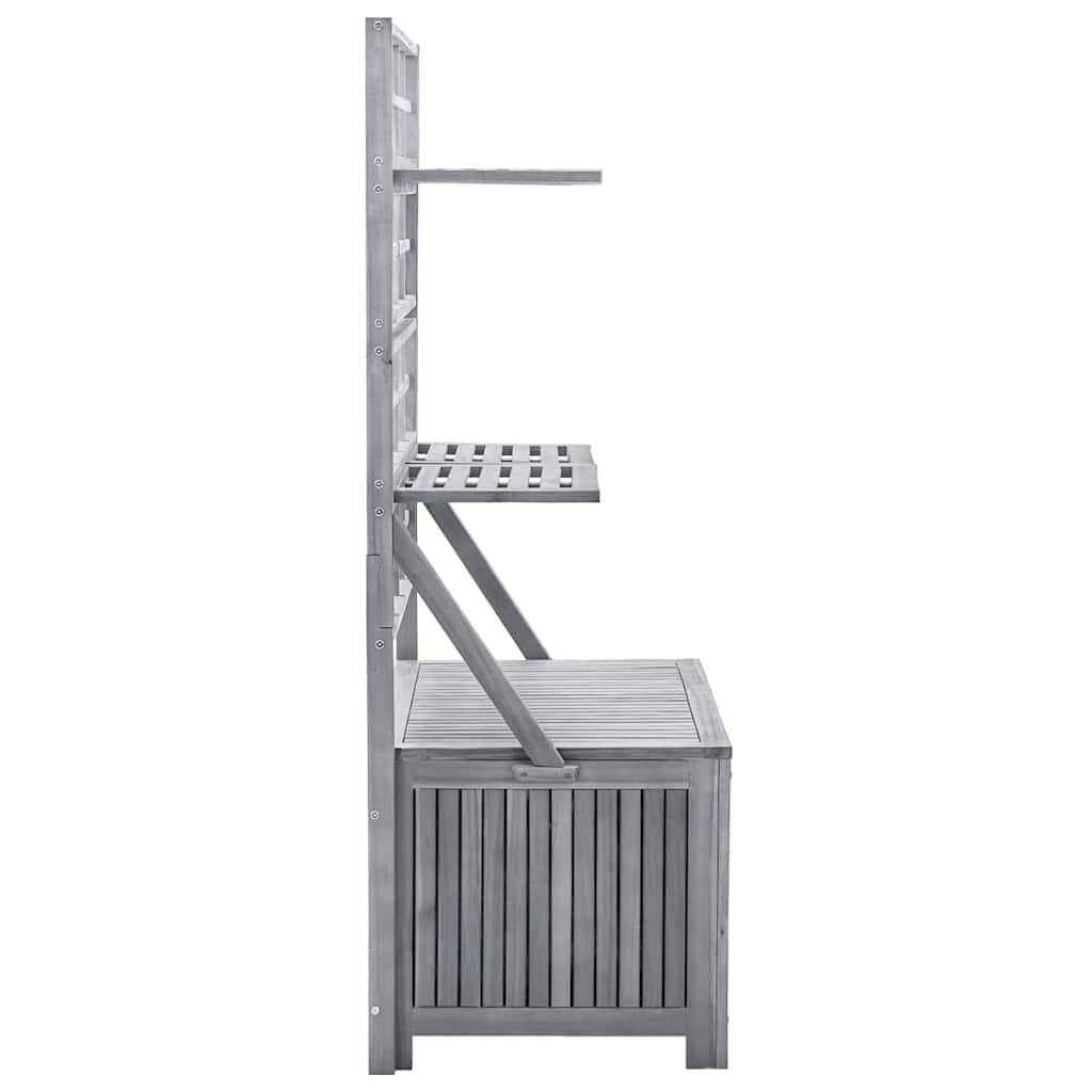 Boîte de rangement avec treillis bois d'acacia gris 99 x 55 x 160 cm - PANGIVO - Image 4