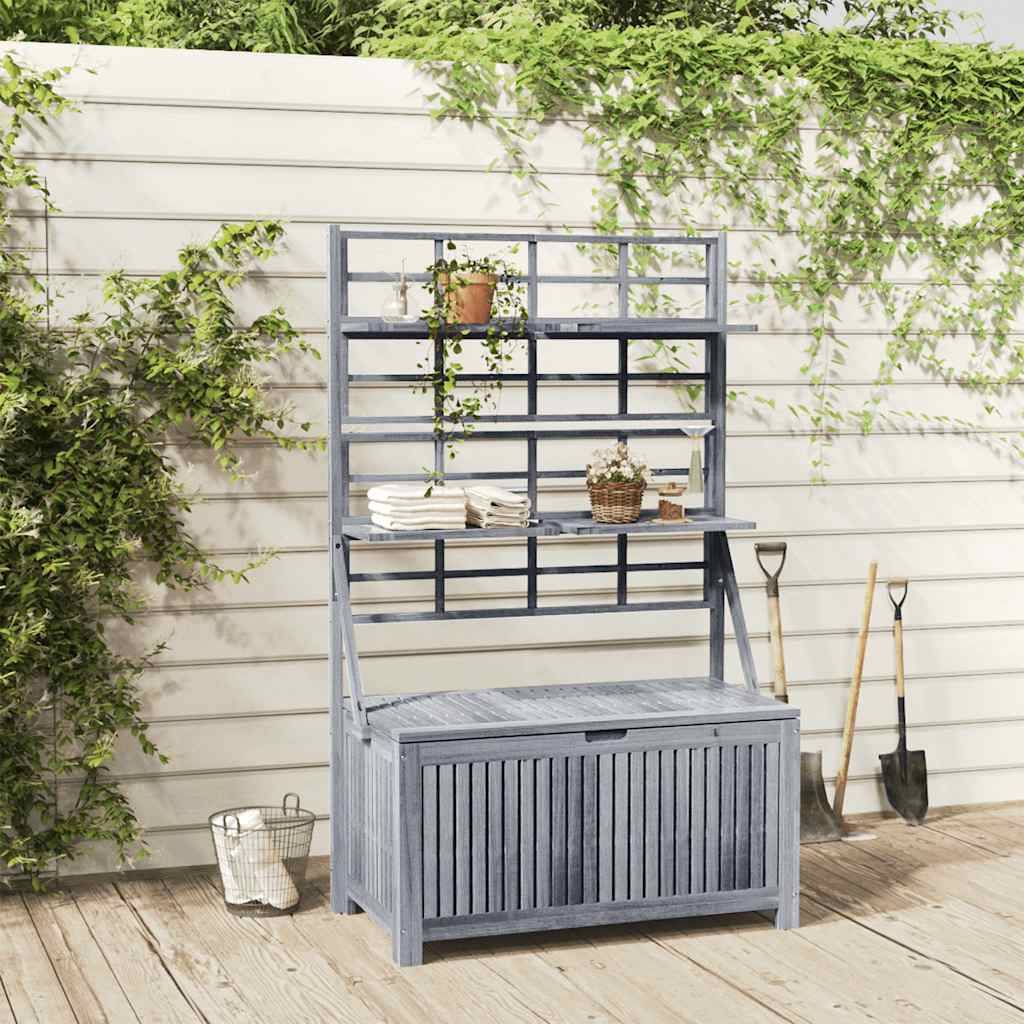 Boîte de rangement avec treillis bois d'acacia gris 99 x 55 x 160 cm - PANGIVO - Image 1