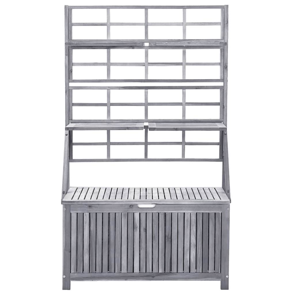 Boîte de rangement avec treillis bois d'acacia gris 99 x 55 x 160 cm - PANGIVO - Image 3