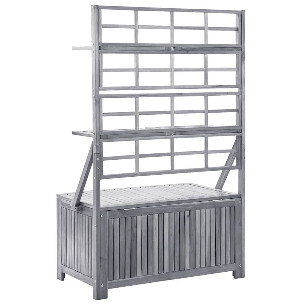 Boîte de rangement avec treillis bois d'acacia gris 99 x 55 x 160 cm - PANGIVO - Image 5