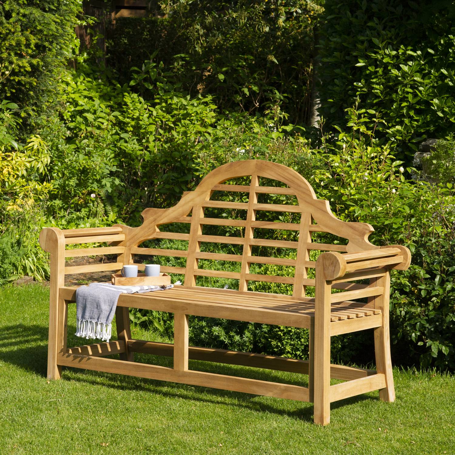 Happy Garden - Banc de jardin en teck 150cm JAVA - HAPPY GARDEN - Imagen 4