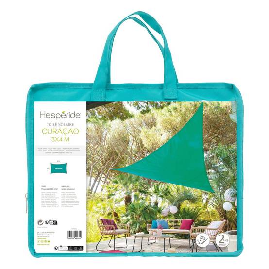 Hesperide - Voile d'ombrage rectangulaire "Curacao" émeraude 4x3m en polyester Hespéride - Image 2