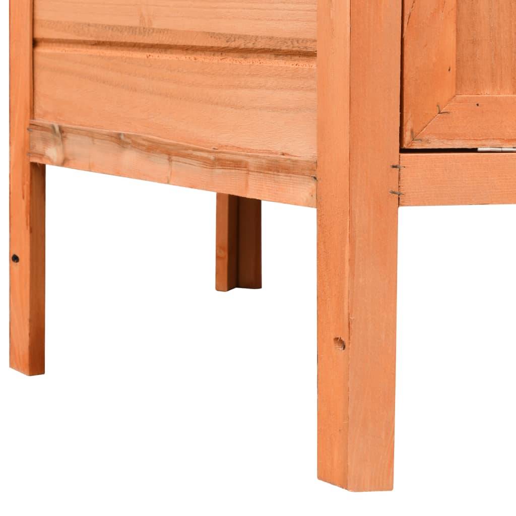 Poulailler bois de pin massif et sapin 126 x 117 x 125 cm marron et vert - Image 6