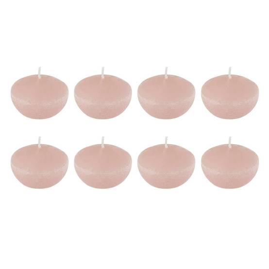 Lot de 8 Bougies Chauffe-Plat "Flottante" 6cm Rose