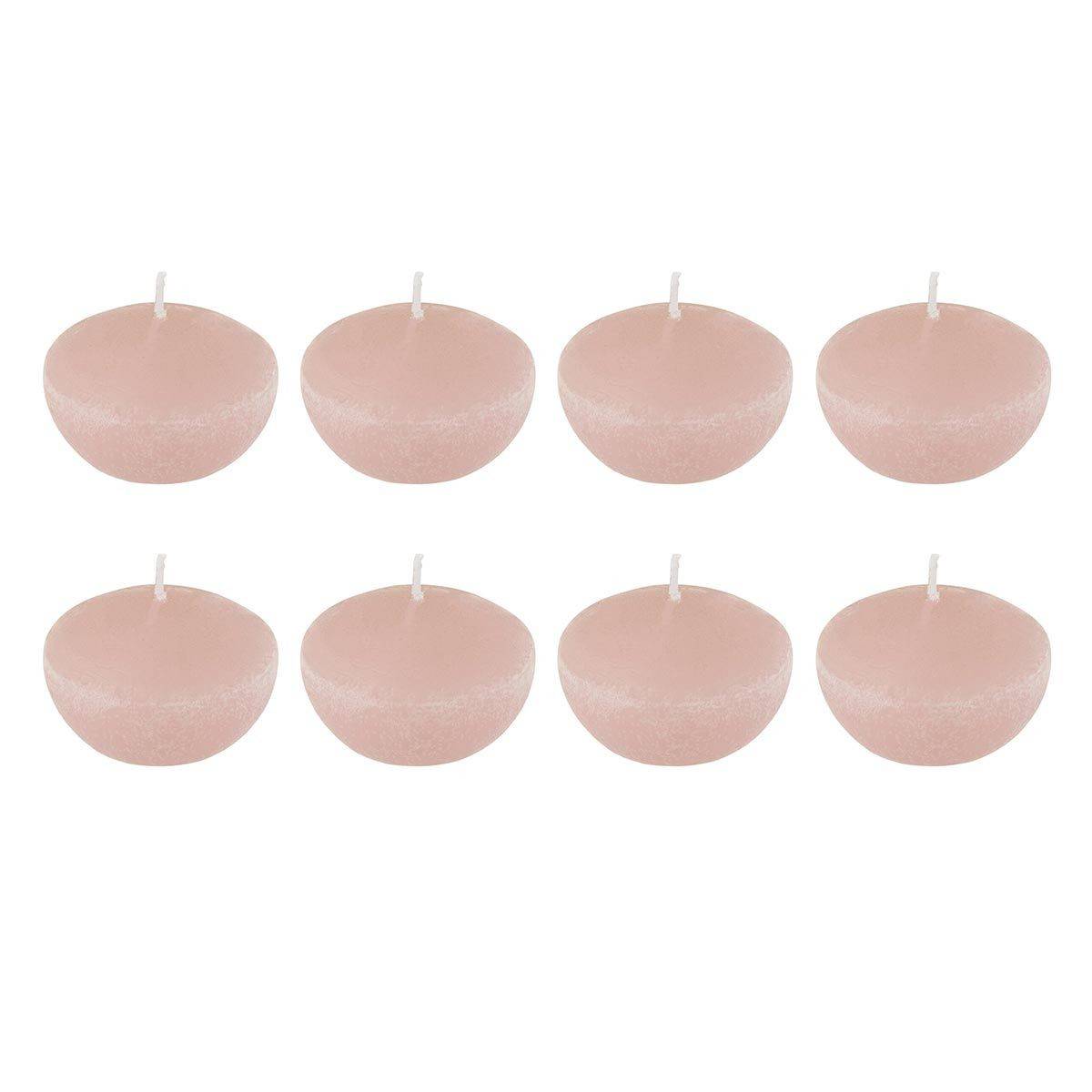 Lot de 8 Bougies Chauffe-Plat "Flottante" 6cm Rose