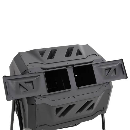 Composteur rotatif 160L double chambre pour jardinage facile Noir – ComfortXL Outdoor Living - Image 6