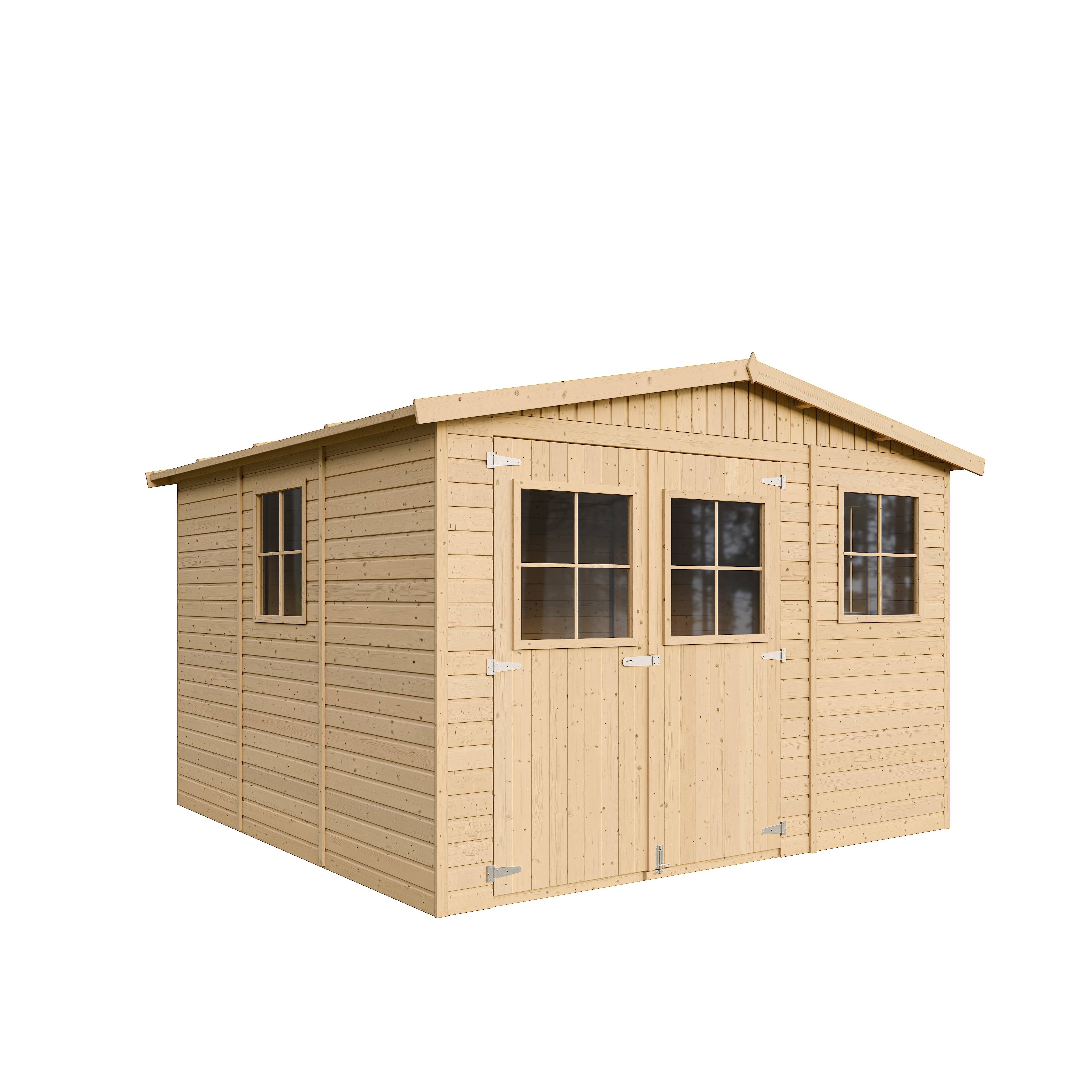 Timbela - Abri de Jardin en Bois Exterieur H226x316x324 cm / 9 m² avec les planchers imprégné - 17 mm d’épaisseur - Timbela M335+M335G - Imagen 2