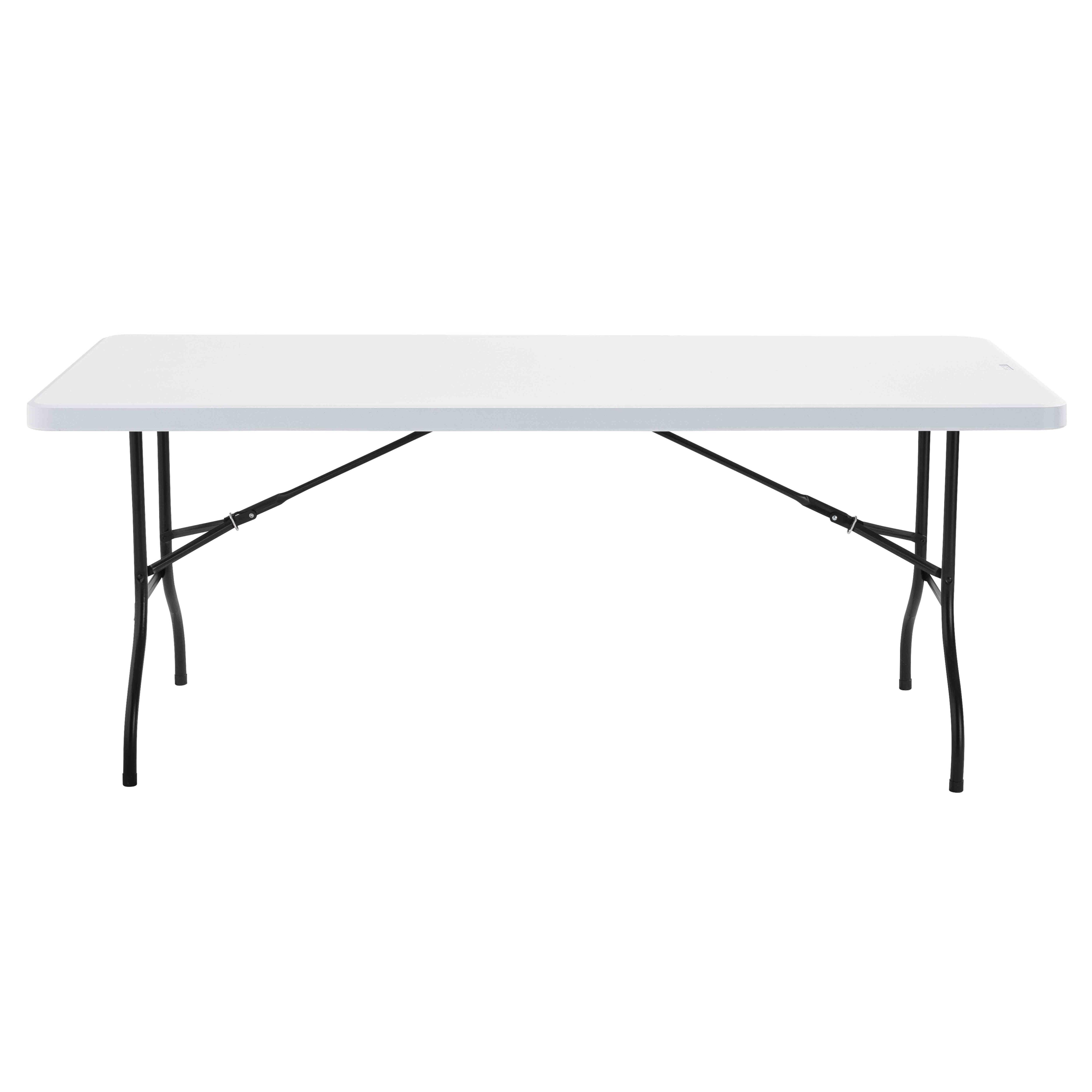 Oviala - Table de jardin pliante 8 places Blanc - 180cm x 74cm x 75cm - Oviala - Imagen 2