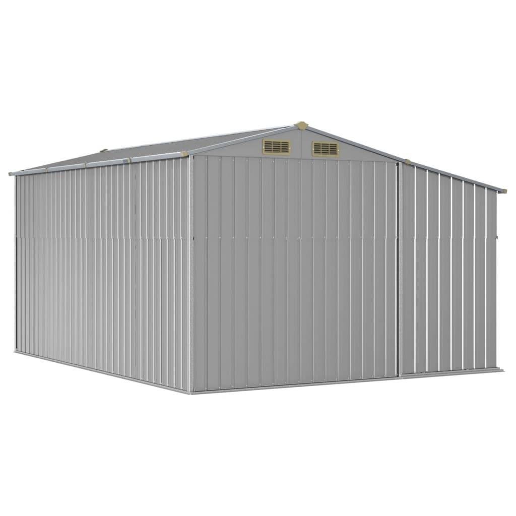 Vidaxl - Abri de jardin gris 277x365,5x179 cm acier galvanisé vidaXL 3188291 - Image 8