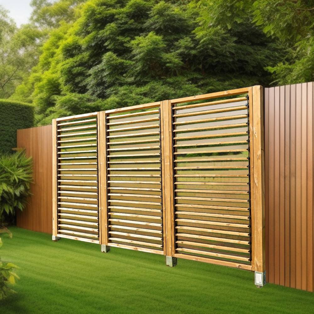 Habrita - Panneau brise vue en bois traité - ventelles mobiles - dimensions 100 x H 200 cm Habrita