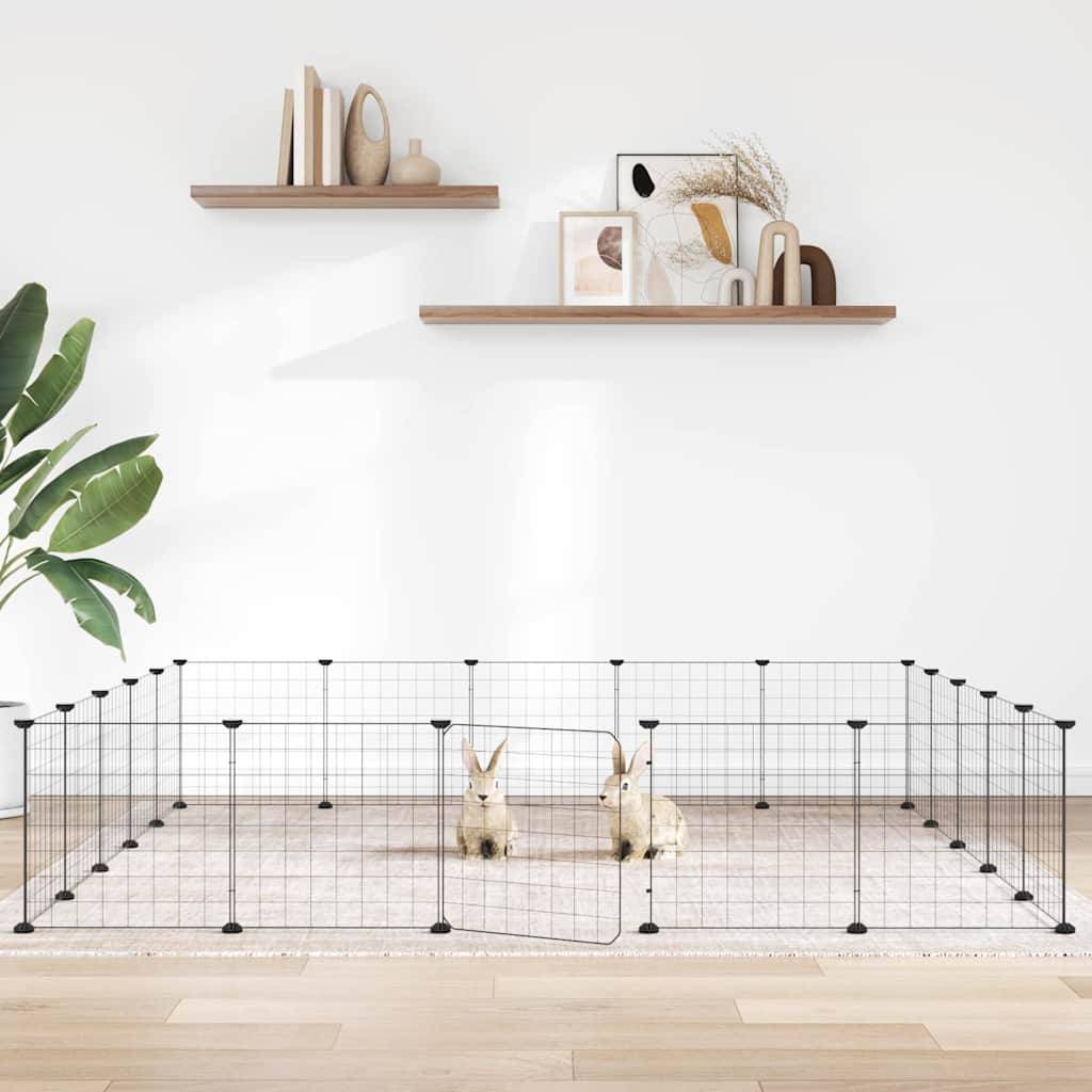 Vidaxl - Cage animaux de compagnie à 20 panneaux et porte Noir 175x175x35 cm vidaXL 3114019 - Imagen 1