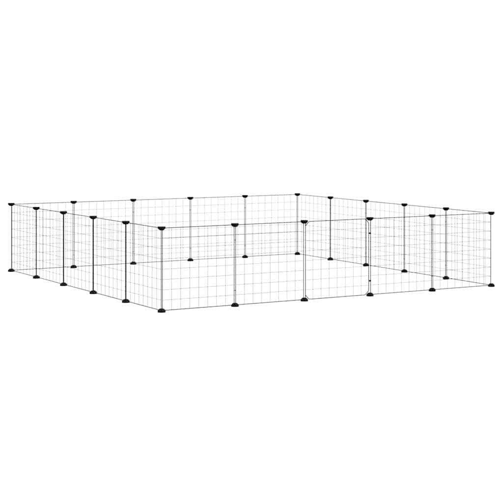 Vidaxl - Cage animaux de compagnie à 20 panneaux et porte Noir 175x175x35 cm vidaXL 3114019 - Imagen 7