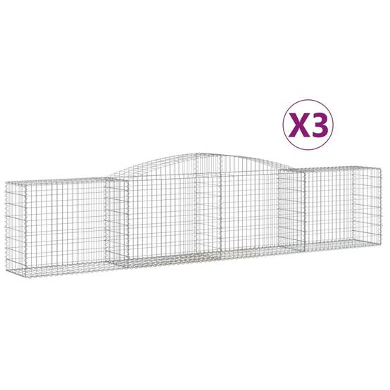 Vidaxl - Paniers à gabions arqués 3 pcs 400x50x80/100 cm Fer galvanisé vidaXL 3146984 - Image 2