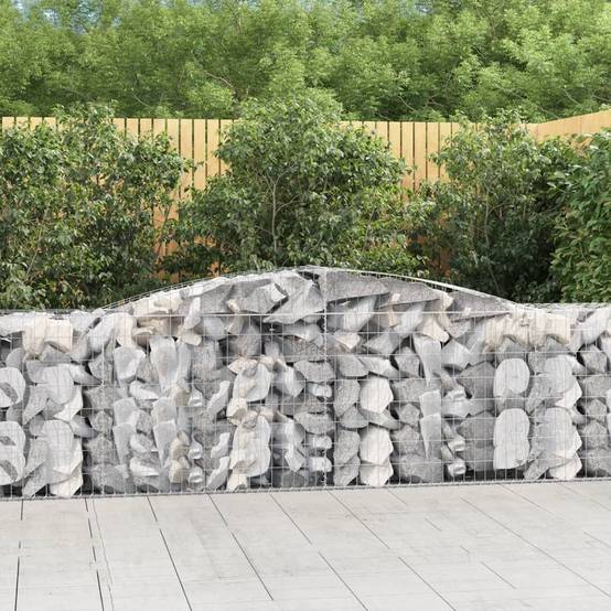 Vidaxl - Paniers à gabions arqués 3 pcs 400x50x80/100 cm Fer galvanisé vidaXL 3146984 - Image 1