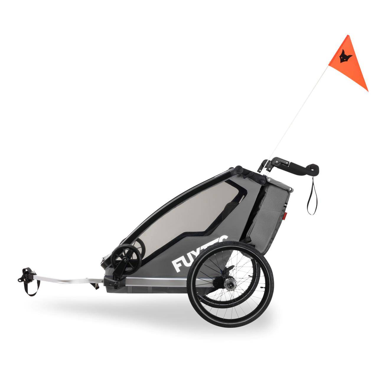 Remorque vélo enfant FUXTEC FX-FA1S Sport Cruiser Mini - poussette 2-en-1 pliable - roues gonflables - gris - Image 9